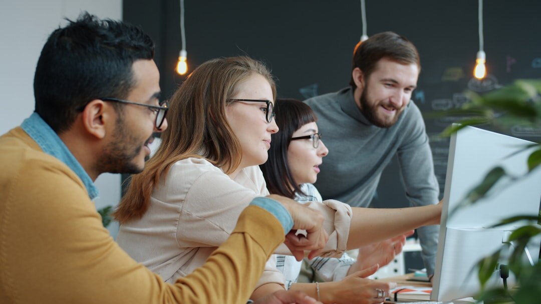 Tech startup team in modern office space
