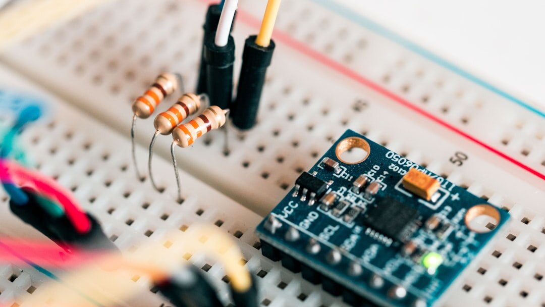 Computer circuit board close-up technology