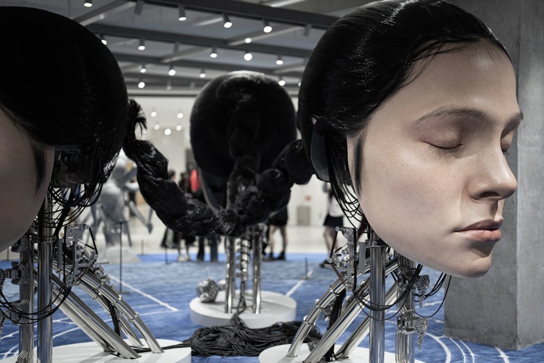 AI automation concept with digital face
