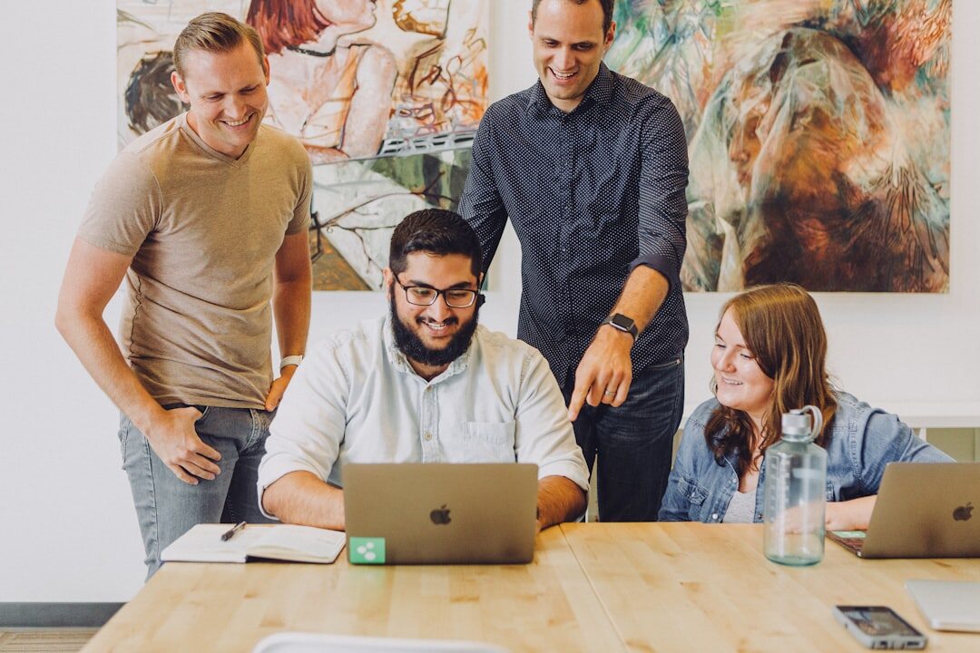 Team working with technology and 5G connectivity